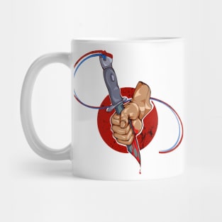 Knife and hand Mug